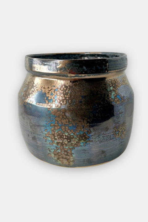 spotted metallic vase