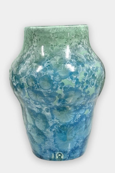aqua crystalline porcelain vase