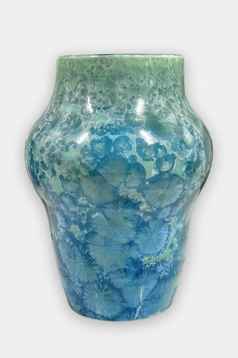 aqua crystalline porcelain vase