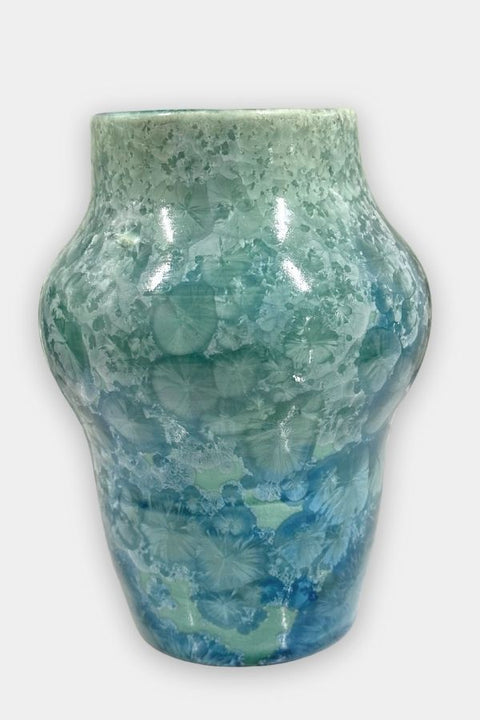 aqua crystalline porcelain vase