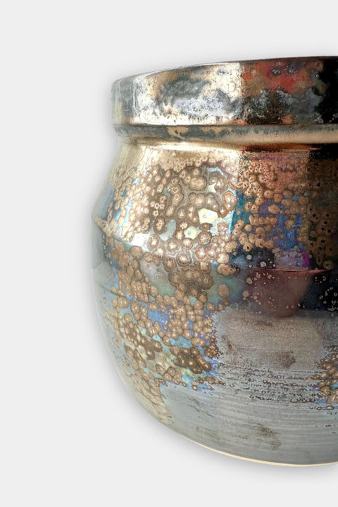 spotted metallic vase