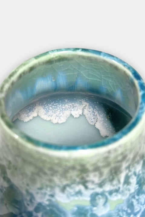 aqua crystalline porcelain vase