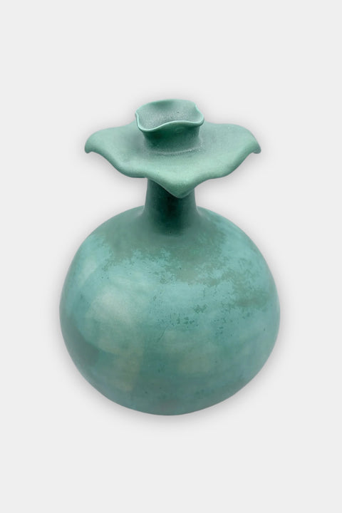 patina flower vase