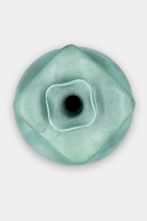 patina flower vase