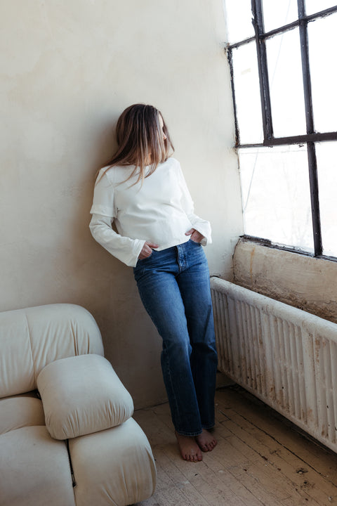 studio pullover | fitted off white